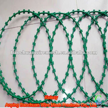 Green powder coated flat blade gill net